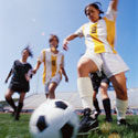 Girl playing soccer